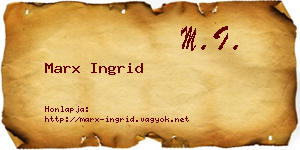 Marx Ingrid névjegykártya